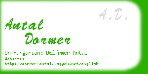 antal dormer business card
